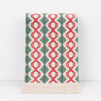 CouldNook Tassel Linen Blend Table Runner - Boho Striped Tassel Decor