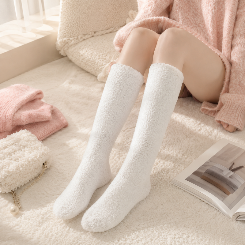 CouldNook Cozy Over Knee Slouch Plush Floor Socks - Warm Corner Accent