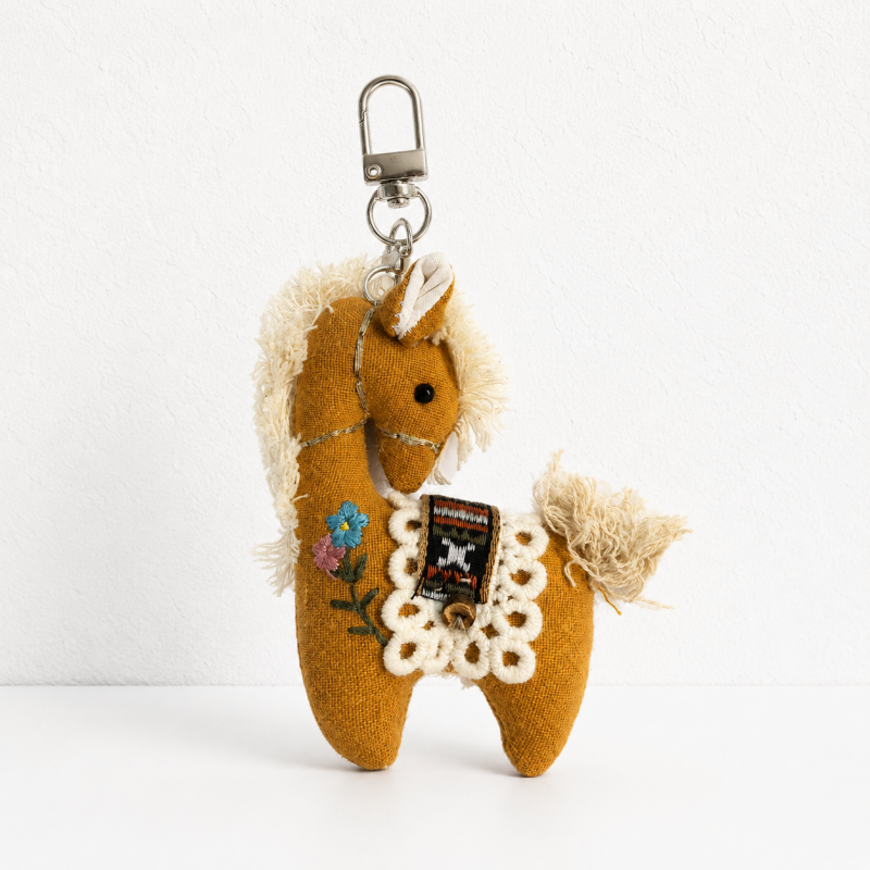 CouldNook Cotton Horse Fabric Pendant - Aesthetic Artisan Bag Charm