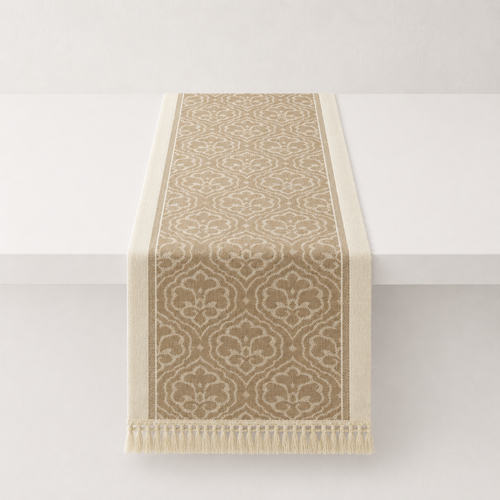CouldNook Boho Geometric Pattern Fringle Table Runner - Vintage Tassel Home Decor