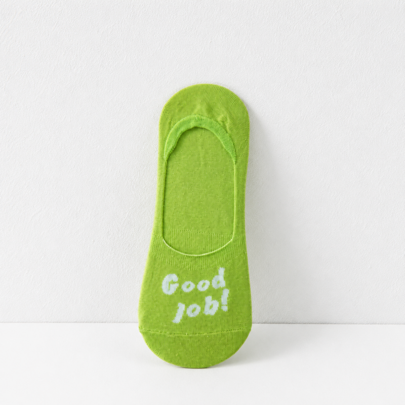 CouldNook Cozy Letter Print Invisible No Show Socks - Everyday Drawer Accent