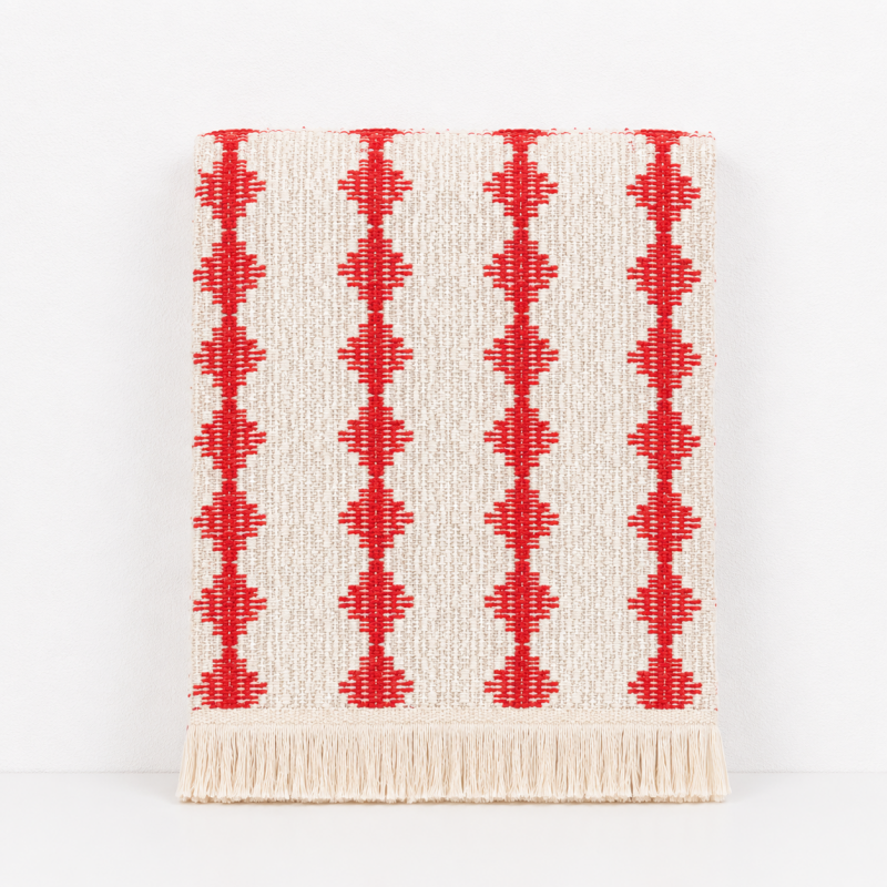 CouldNook Tassel Linen Blend Table Runner - Boho Striped Tassel Decor