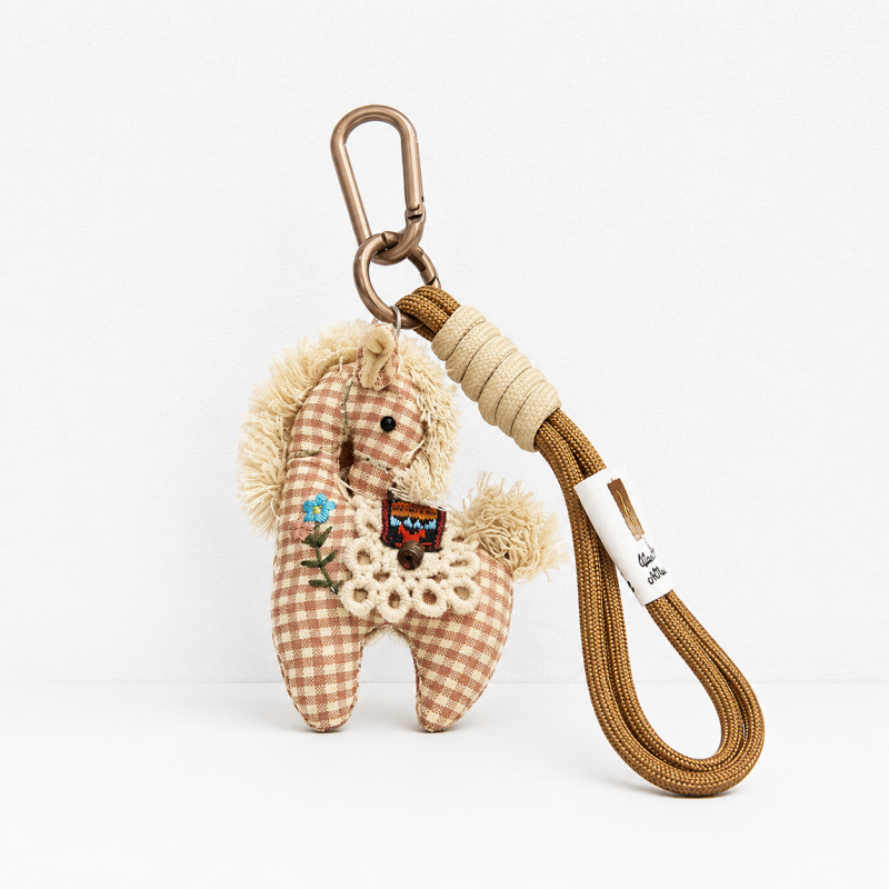 CouldNook Cotton Horse Fabric Pendant - Aesthetic Artisan Bag Charm