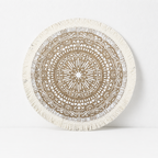 CouldNook Round Burlap Placemat - Fringed Tassel Table Pad