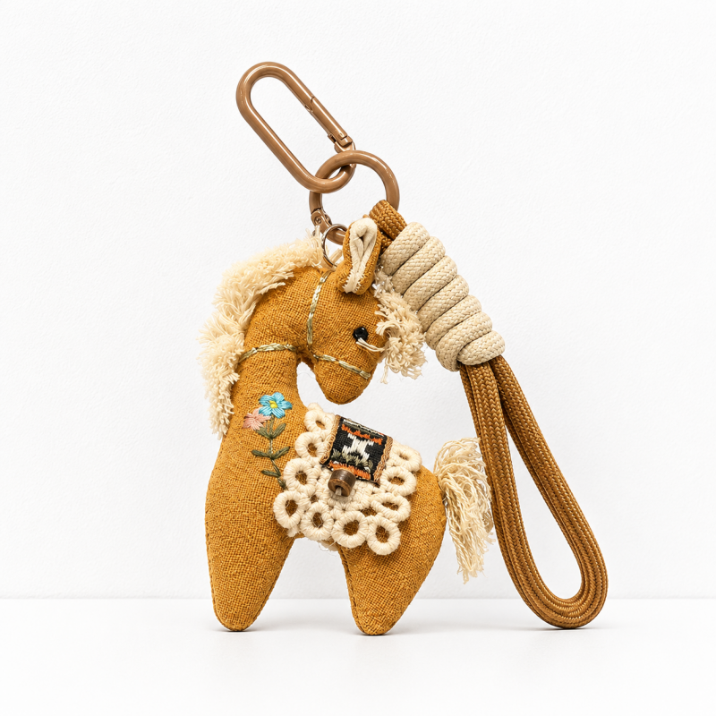 CouldNook Cotton Horse Fabric Pendant - Aesthetic Artisan Bag Charm
