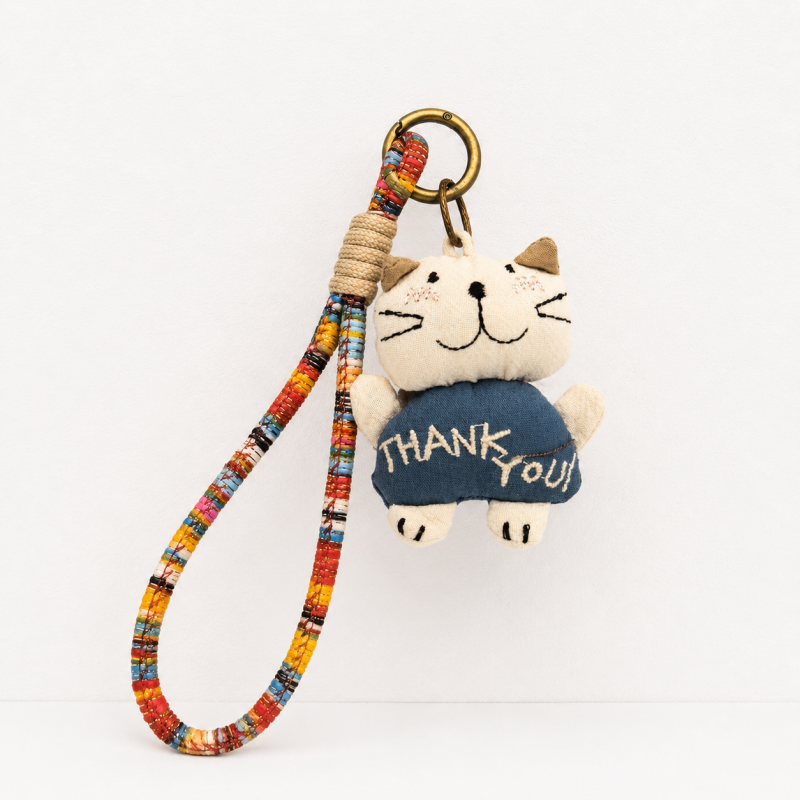CouldNook Vintage Duck Fabric Charm - Aesthetic Artisan Bag Pendant