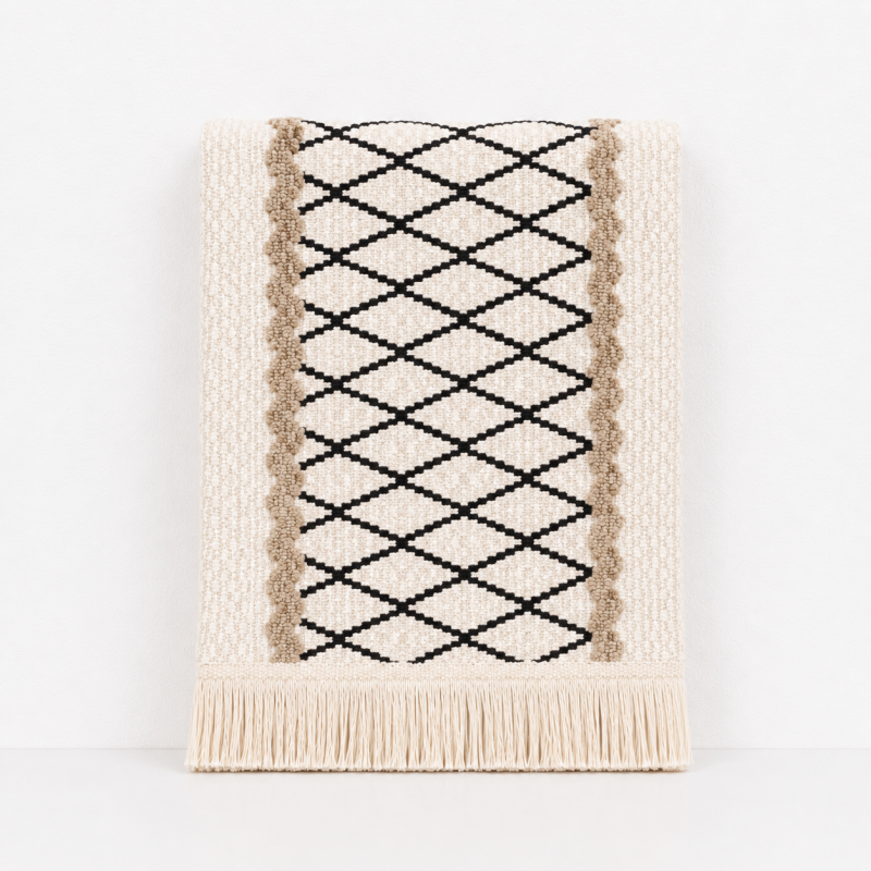 CouldNook Linen Cotton Table Runner - Boho Striped Tassel Decor