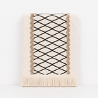 CouldNook Linen Cotton Table Runner - Boho Striped Tassel Decor