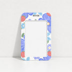 Cute Oil Painting Flower Card Holder with Keychain/Lanyard, Cartoon ID Card Case for Students & Kids