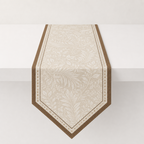 CouldNook Retro Botanical Pattern Faux Linen Pointed Table Runner - Warm Home Decor