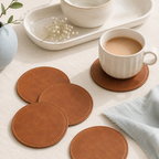 CouldNook Vintage Leather Texture Coaster - Thickened Heat Resistant Pad