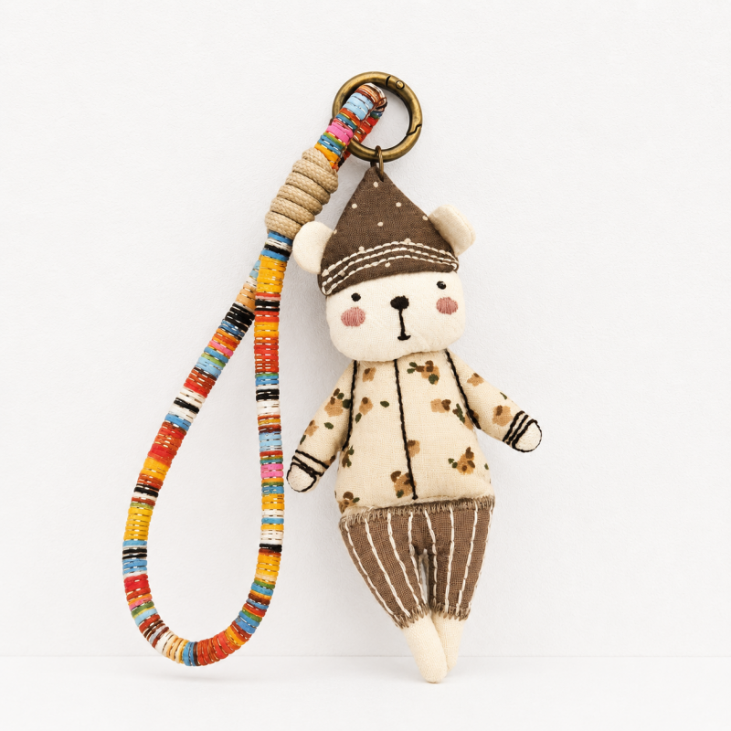 CouldNook Vintage Duck Fabric Charm - Aesthetic Artisan Bag Pendant