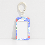 Cute Oil Painting Flower Card Holder with Keychain/Lanyard, Cartoon ID Card Case for Students & Kids