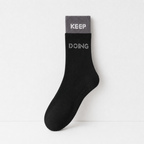 CouldNook Grip Fake Layered Color Block Crew Socks - Home Studio Accent