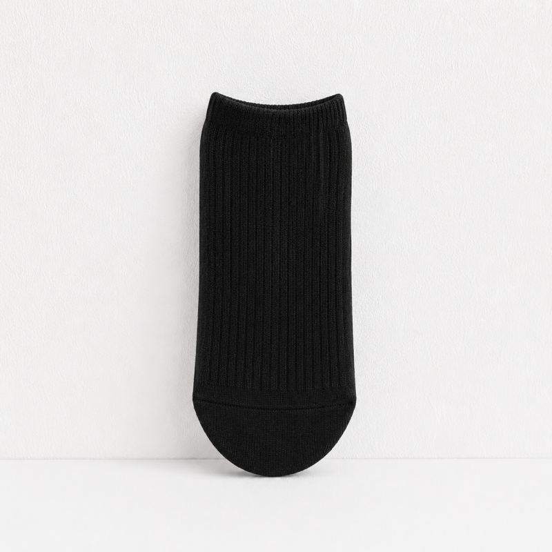 CouldNook Cozy Solid Ribbed Knit Ankle Socks - Everyday Drawer Basic