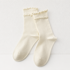 CouldNook Cozy Mixed Detail Crew Socks - Giftable Drawer Accent