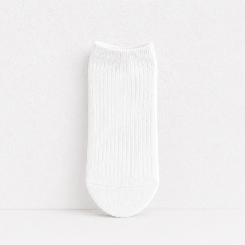 CouldNook Cozy Solid Ribbed Knit Ankle Socks - Everyday Drawer Basic
