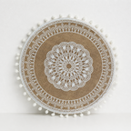 CouldNook Round Burlap Placemat - Fringed Tassel Table Pad
