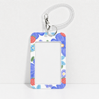 Cute Oil Painting Flower Card Holder with Keychain/Lanyard, Cartoon ID Card Case for Students & Kids