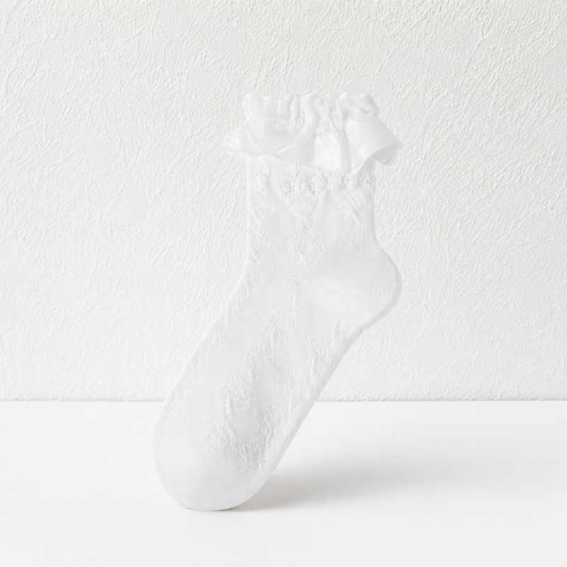 CouldNook Ruffle Cuff Ankle Socks - Gentle Shoe Accent