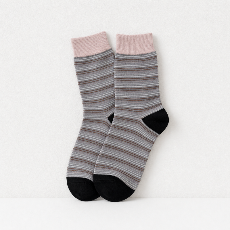 CouldNook Cozy Contrast Stripe Crew Socks - Casual Outfit Accent