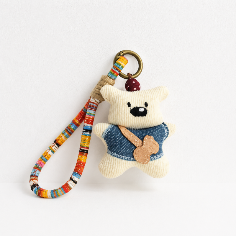 CouldNook Vintage Duck Fabric Charm - Aesthetic Artisan Bag Pendant
