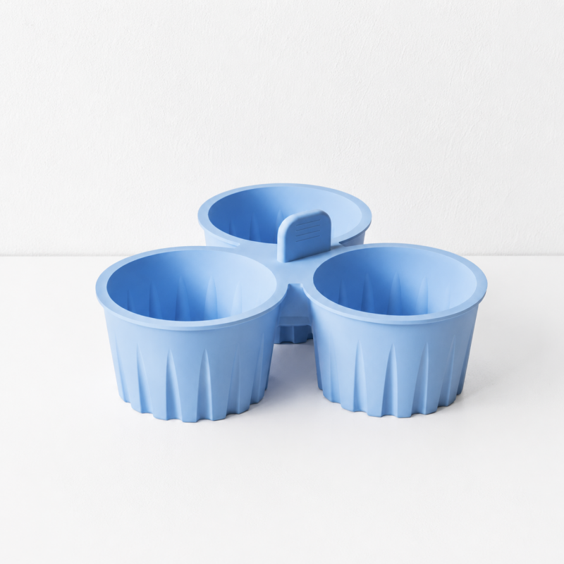CouldNook 3-Cavity Silicone Egg Steaming & Baking Cup Mold - Kitchen Storage