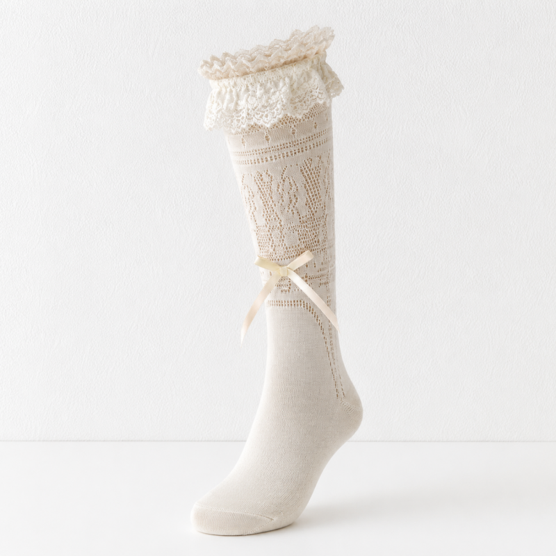 CouldNook Sheer Floral Mid Calf Socks - Delicate Footwear Accent