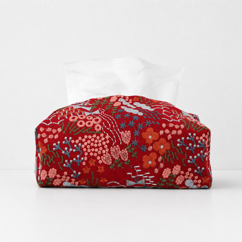 CouldNook Embroidered Tissue Box - Aesthetic Luxe Storage Bag