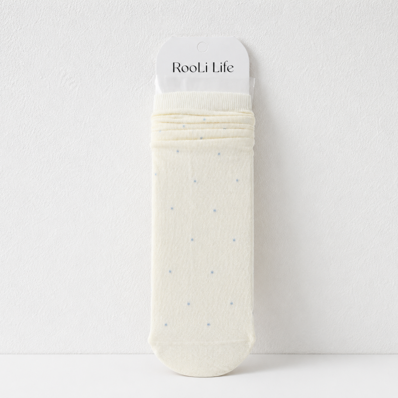 CouldNook Cozy Dot Pattern Crew Socks - Everyday Drawer Accent