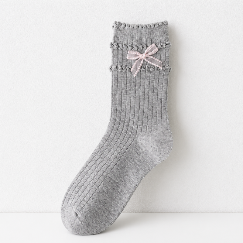 CouldNook Bow Accent Crew Socks - Soft Wardrobe Essential