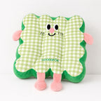 CouldNook Cozy Plaid Plush Square Shaped Seat Cushion - Soft Scalloped Chair Pad