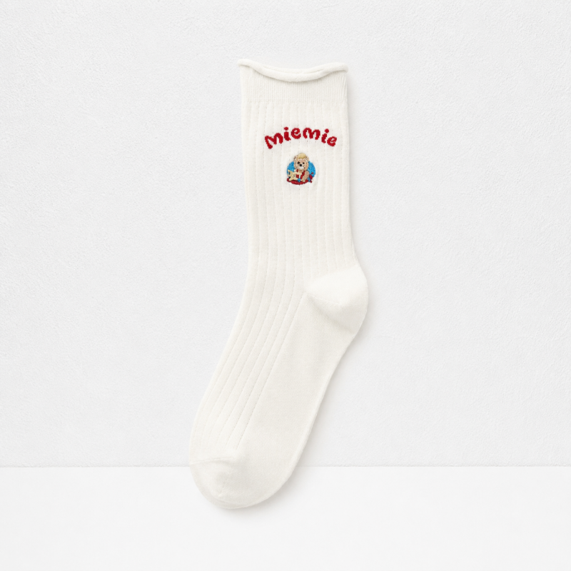 CouldNook Cozy Embroidered Ankle Socks - Playful Home Accent