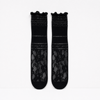 CouldNook Cozy Lace Pattern Crew Socks - Dress Shoe Accent
