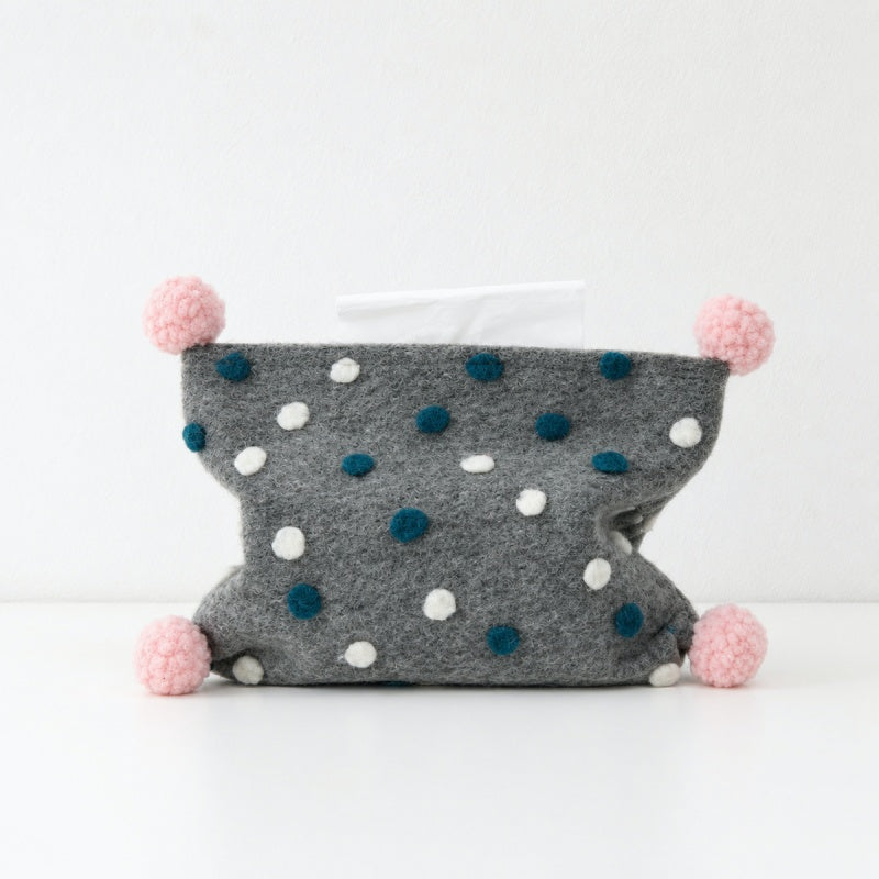 CouldNook Woolen Ball Tissue Bag - Aesthetic Nordic Storage Case