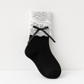 CouldNook Lace Cuff Ribbon Ankle Socks - Dress Shoe Accent