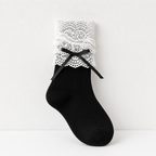 CouldNook Lace Cuff Ribbon Ankle Socks - Dress Shoe Accent