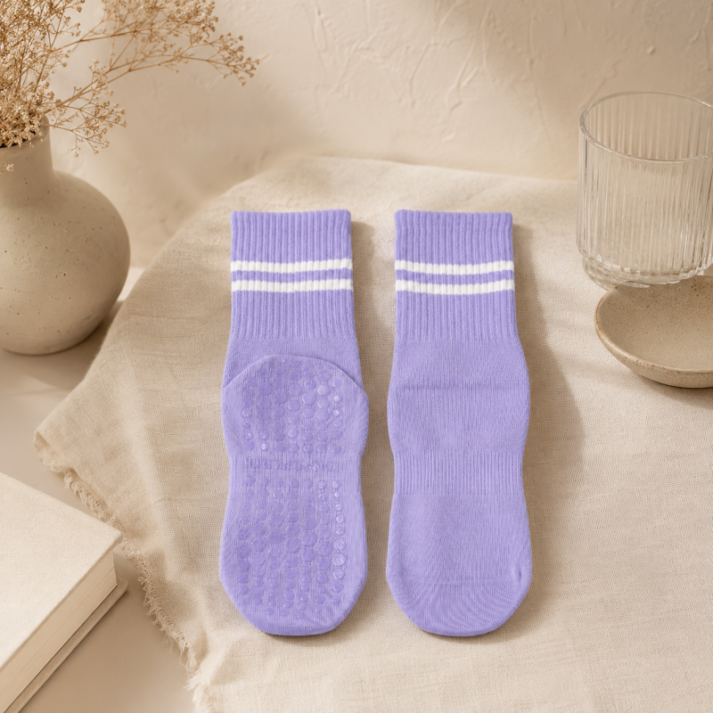 CouldNook Grip Striped Crew Socks - Home Studio Accent
