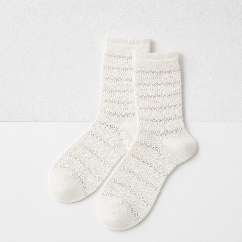 CouldNook Cozy Lace-Up Textured Crew Socks - Everyday Home Accent