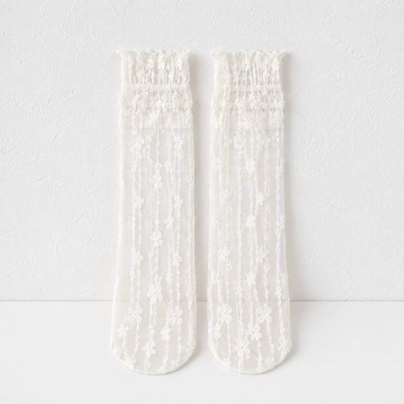 CouldNook Floral Lace Sheer Socks - Soft Wardrobe Accent