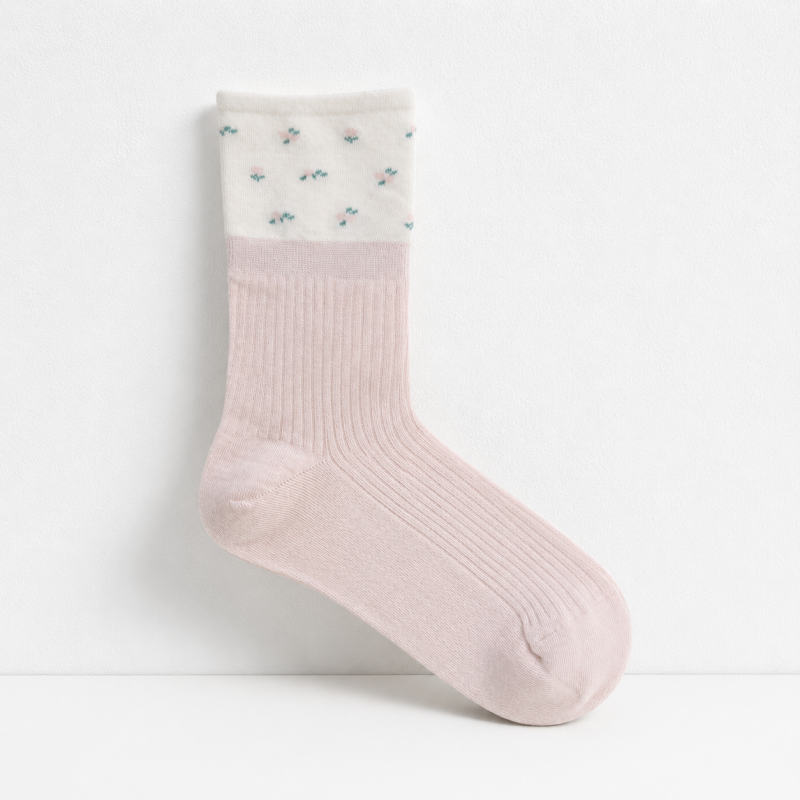 CouldNook Cozy Sheer Check Crew Socks - Gentle Shoe Accent