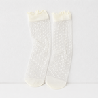 CouldNook Sheer Pattern Ankle Socks - Mary Jane Accent