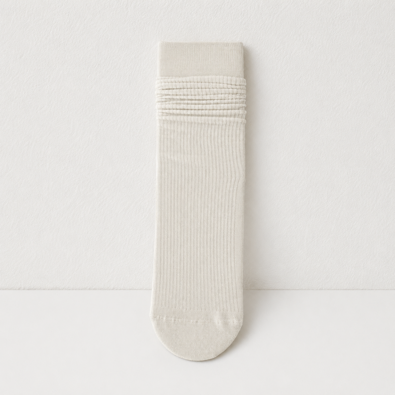 CouldNook Cozy Solid Ribbed Crew Socks - Everyday Lounge Accent