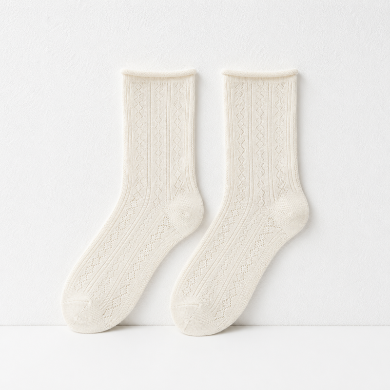 CouldNook Light Rib Crew Socks - Simple Footwear Accent