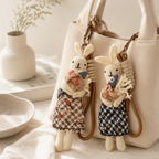 CouldNook Bunny Doll Fabric Charm - Aesthetic Artisan Bag Pendant