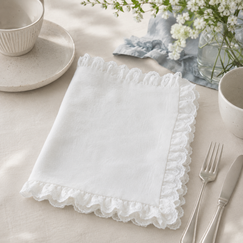 CouldNook Heart Lace Napkin - Aesthetic Floral Placemat
