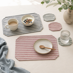 CouldNook Striped Linen Placemat - Aesthetic Fabric Table Mat