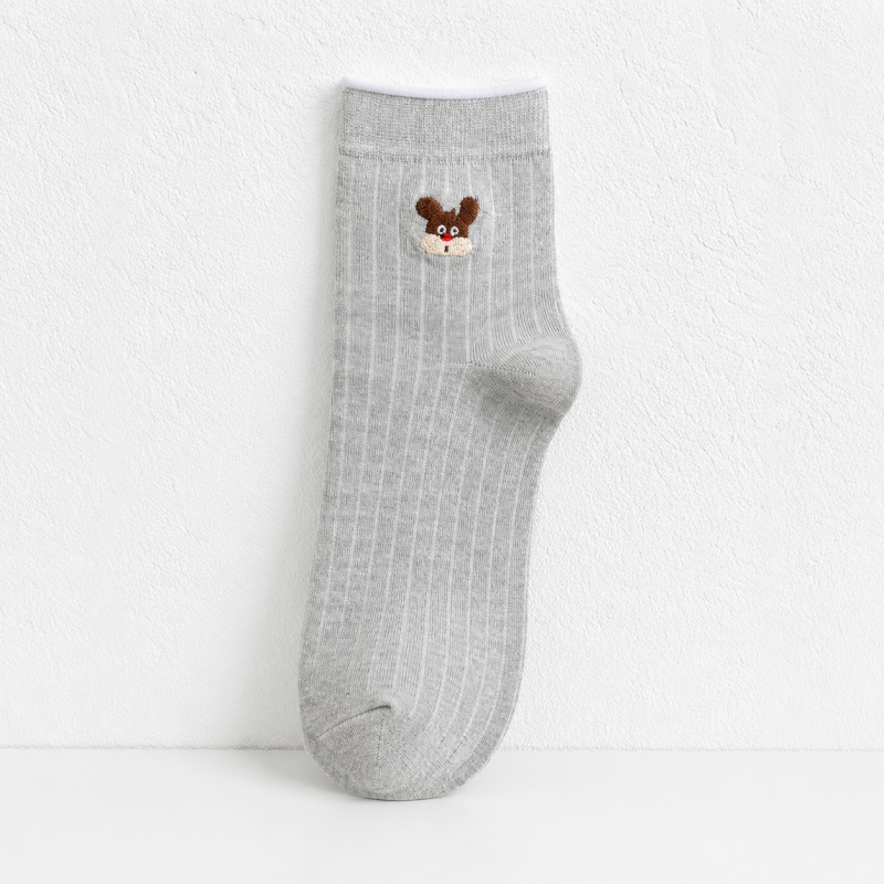 CouldNook Puppy Motif Crew Socks - Everyday Shoe Accent