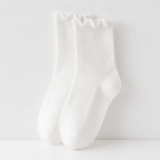 CouldNook Cozy Ruffle Ribbed Ankle Socks - Soft Sneaker Accent