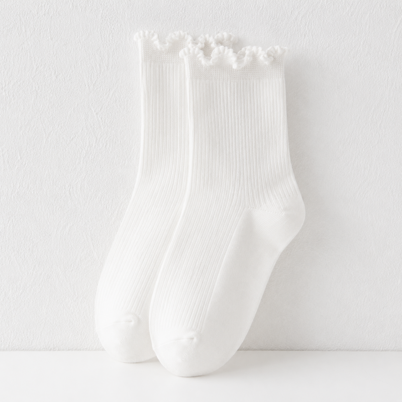 CouldNook Cozy Ruffle Ribbed Ankle Socks - Soft Sneaker Accent